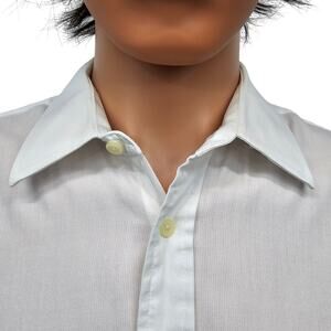 Vintage Cacharel Dress Shirt 16.5 34/35 Long Sleeve Pocket White Striped